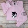 kuromi hoodie tshirt sweatshirt mens womens embroidered sanrio characters shirts kuromi crewneck embroidery tee cute cat great gift laughinks 1