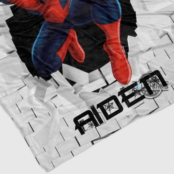 spiderman fleece blanket custom face photo marvel super hero sherpa cozy plush blankets for children sons spider man room decor gift laughinks 1