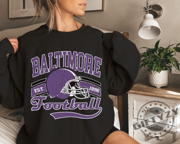 Baltimore Football Shirt Trendy Vintage Style Football Tshirt For Game Day Hoodie Baltimore Ravens Gifts Ravens Football Sweatshirt Ravens Shirt giftyzy 3