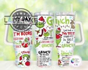 40 oz. grinch montage tumbler stainless steel 40oz stanley tumbler cup dupe with handle laughinks 1