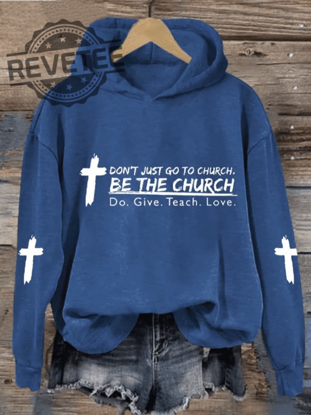 Womens Dont Just Go To Church Be The Church Print Casual Sweatshirt Hoodie Long Sleeve Shirt Unique