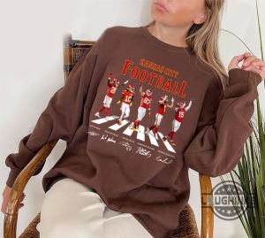 vintage kansas city chiefs crew neck sweatshirt tshirt hoodie mens womens kc chiefs walking the abbey road football nfl shirts sunday game gift for fan laughinks 1