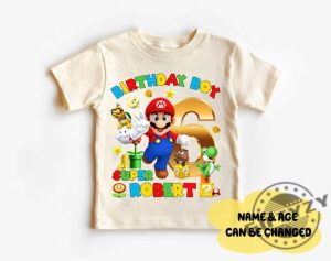 Customized Super Mario Birthday Shirt Super Mario Family Sweatshirt Mario Birthday Custom Tshirt Birthday Boy Mario Hoodie Birthday Party Outfit giftyzy 2