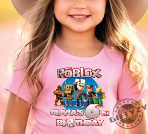 Personalized Roblox Birthday Boy Shirt Family Birthday Tshirt Bday Family Matching Hoodie Video Game Birthday Theme Sweatshirt Roblox Birthday Shirt giftyzy 2