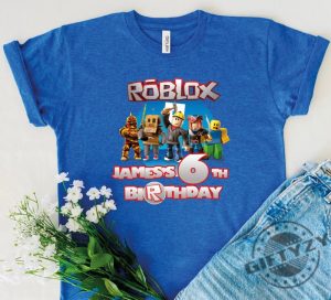 Personalized Roblox Birthday Boy Shirt Family Birthday Tshirt Bday Family Matching Hoodie Video Game Birthday Theme Sweatshirt Roblox Birthday Shirt giftyzy 6