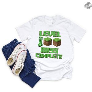 Minecraft 100 Days Of School Shirt Creeper Face Minecraft Shirt Level 100 Days Complete Shirt Creeper Shirt Funny 100 Days Of School Tee Unique revetee 4