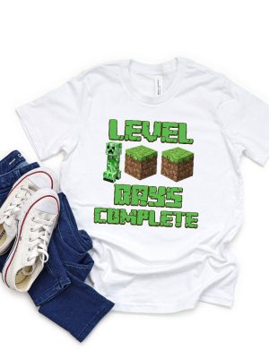 Minecraft 100 Days Of School Shirt Creeper Face Minecraft Shirt Level 100 Days Complete Shirt Creeper Shirt Funny 100 Days Of School Tee Unique revetee 4