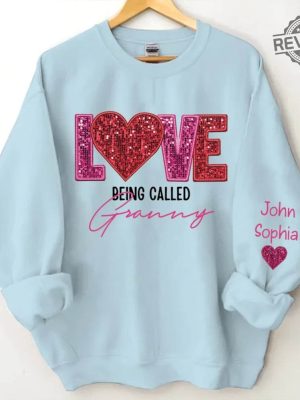 Personalized Love Being Called Grandma Valentine Shirt Grandma With Kids Names T Shirt Valentines Day Gift For Grandma Custom Mimi Shirt Unique revetee 5