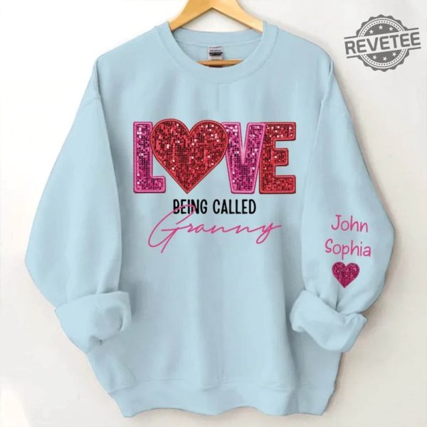 Personalized Love Being Called Grandma Valentine Shirt Grandma With Kids Names T Shirt Valentines Day Gift For Grandma Custom Mimi Shirt Unique revetee 5