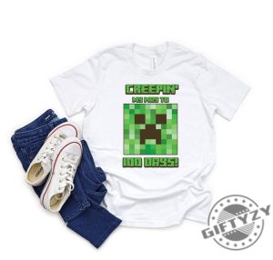 Minecraft Creepin My Way To 100 Days Tshirt Creeper Face Minecraft Sweatshirt 100 Days Of School Minecraft Hoodie Minecraft Shirt giftyzy 5