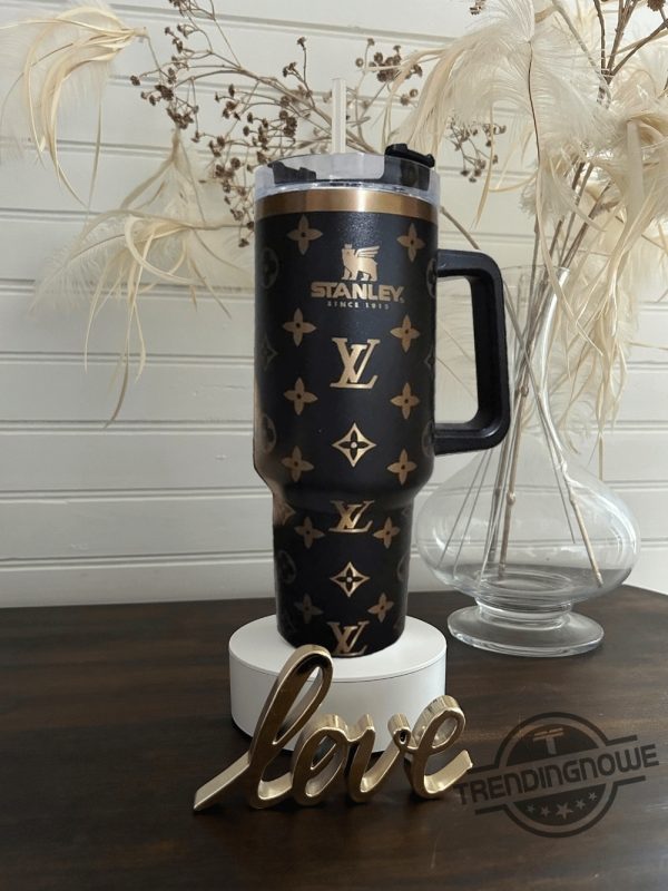 Louis Vuitton Stanley Tumbler Beautiful Gold Stanley Cup - Trendingnowe