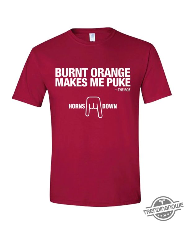Horns Down Shirt Burnt Orange Makes Me Puke trendingnowe 1
