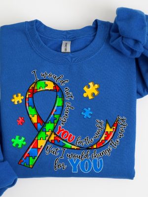 Autism Awareness Shirt Awareness Shirt Be Kind Shirt Puzzle Shirt Autism Mom Shirt Autism Shirt I Would Not Change You For The World Unique revetee 3