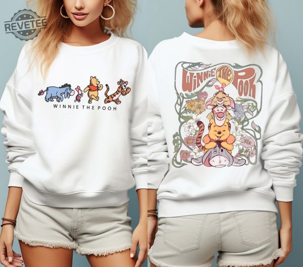 Retro Winnie The Pooh And Friends Sweatshirt Disney Winnie The Pooh Shirt Disney Pooh Bear 2 Side Shirt Disneyland Classic Pooh And Co Unique revetee 3