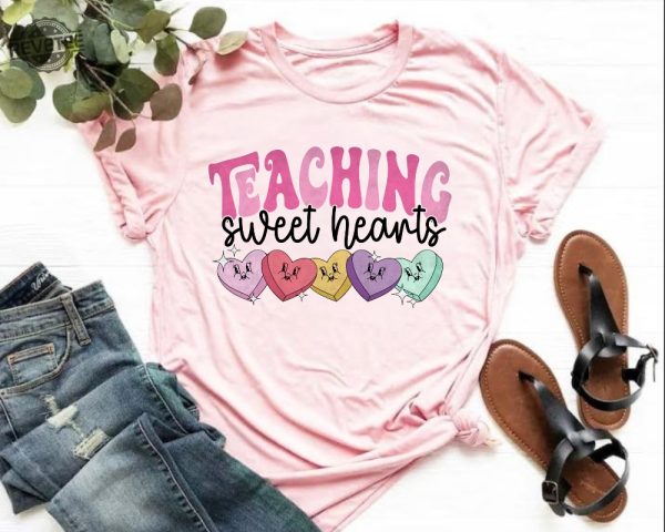 Valentine Day Teacher Shirt Teaching Sweethearts Teacher Shirts Teacher Valentine Day Gift Love Teacher Gift For Her Best Gift Teacher Unique revetee 1