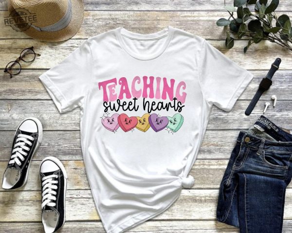 Valentine Day Teacher Shirt Teaching Sweethearts Teacher Shirts Teacher Valentine Day Gift Love Teacher Gift For Her Best Gift Teacher Unique revetee 2