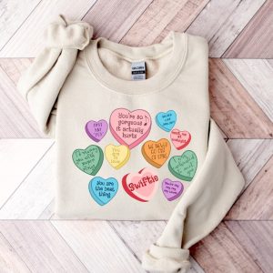 Taylors Version Sweatshirt Candy Hearts Shirt Swiftie Fan Gift Hoodie Taylor Valentine Long Sleeve Unique revetee 2 2