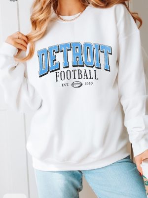 Vintage Detroit Football Sweatshirt Lions Football Crewneck Game Day Pullover Detroit Football Shirt Unique revetee 2