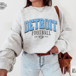 Vintage Detroit Football Sweatshirt Lions Football Crewneck Game Day Pullover Detroit Football Shirt Unique revetee 3