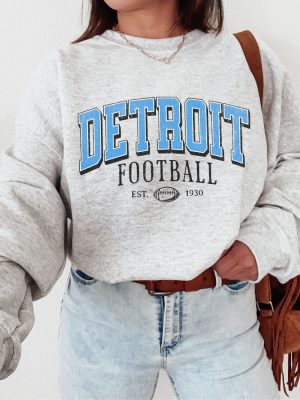 Vintage Detroit Football Sweatshirt Lions Football Crewneck Game Day Pullover Detroit Football Shirt Unique revetee 3