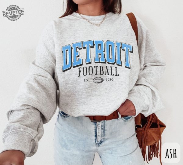 Vintage Detroit Football Sweatshirt Lions Football Crewneck Game Day Pullover Detroit Football Shirt Unique revetee 3