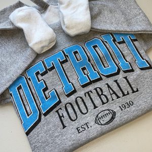 Vintage Detroit Football Sweatshirt Lions Football Crewneck Game Day Pullover Detroit Football Shirt Unique revetee 6