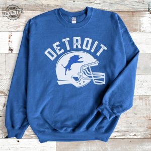 Detroit Michigan Crewneck Sweatshirt Detroit Inspired Football Fan Shirt Distressed Vintage 90S Sweatshirt Michigan Gifts Football Fan Unique revetee 2