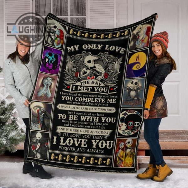 jack sally fleece blanket i love you forever and always bedding decor sherpa cozy plush throw blankets 30x40 40x50 60x80 room decor gift laughinks 1 5
