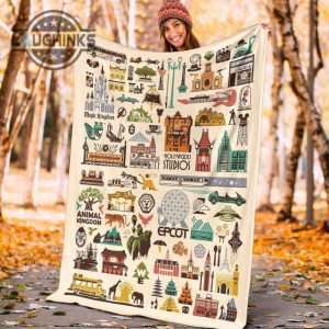 the four parks icons fleece blanket bedding decor idea sherpa cozy plush throw blankets 30x40 40x50 60x80 room decor gift laughinks 1 4