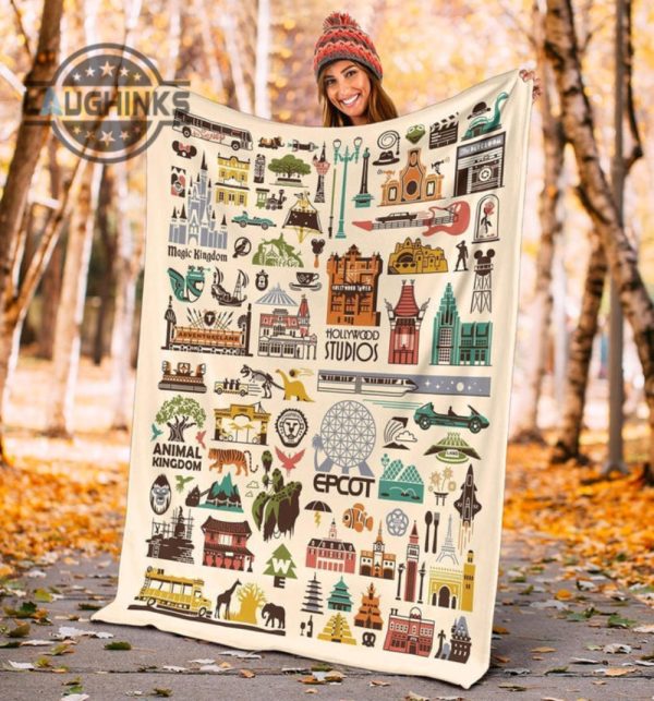 the four parks icons fleece blanket bedding decor idea sherpa cozy plush throw blankets 30x40 40x50 60x80 room decor gift laughinks 1 4