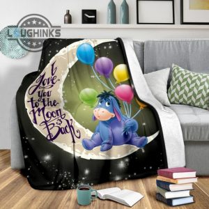 eeyore fleece blanket i love you to the moon and back sherpa cozy plush throw blankets 30x40 40x50 60x80 room decor gift laughinks 1 2