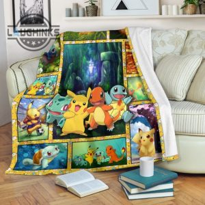 cute pokemon fleece blanket funny gift for pokemon fan sherpa cozy plush throw blankets 30x40 40x50 60x80 room decor gift laughinks 1