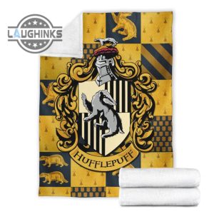 harry potter hufflepuff fleece blanket house badge fan gift sherpa cozy plush throw blankets 30x40 40x50 60x80 room decor gift laughinks 1 6