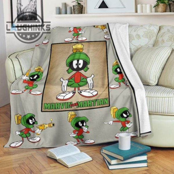 marvin the martian fleece blanket cartoon bedding decor idea sherpa cozy plush throw blankets 30x40 40x50 60x80 room decor gift laughinks 1 1