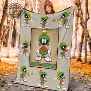 marvin the martian fleece blanket cartoon bedding decor idea sherpa cozy plush throw blankets 30x40 40x50 60x80 room decor gift laughinks 1 4