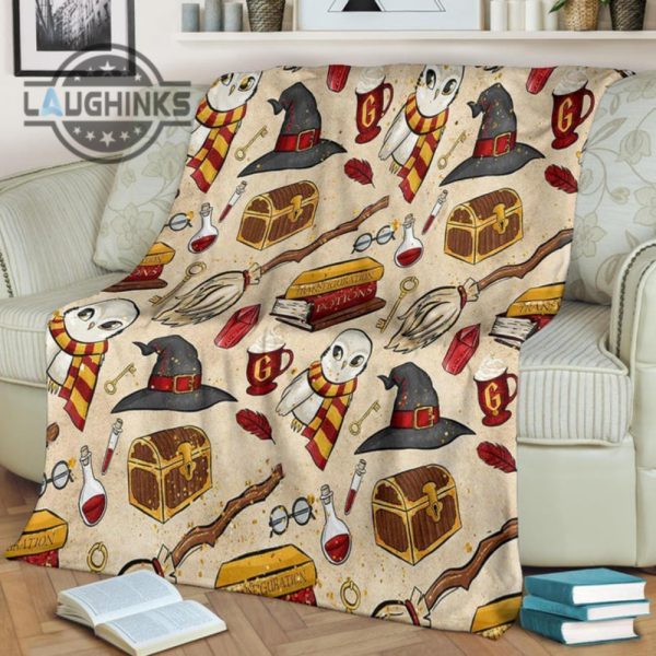 gryffindor house fleece blanket for harry potter bedding decor gift sherpa cozy plush throw blankets 30x40 40x50 60x80 room decor gift laughinks 1 1