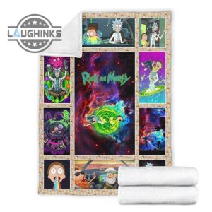 funny rick and morty fleece blanket gift for fan sherpa cozy plush throw blankets 30x40 40x50 60x80 room decor gift laughinks 1