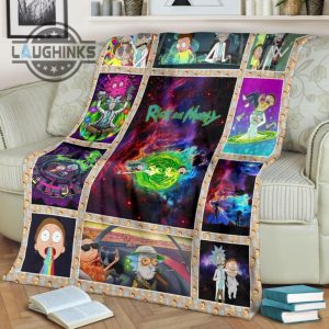 funny rick and morty fleece blanket gift for fan sherpa cozy plush throw blankets 30x40 40x50 60x80 room decor gift laughinks 1 1