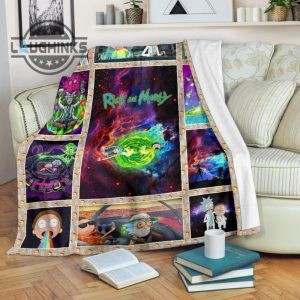 funny rick and morty fleece blanket gift for fan sherpa cozy plush throw blankets 30x40 40x50 60x80 room decor gift laughinks 1 2