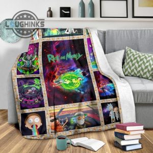 funny rick and morty fleece blanket gift for fan sherpa cozy plush throw blankets 30x40 40x50 60x80 room decor gift laughinks 1 3