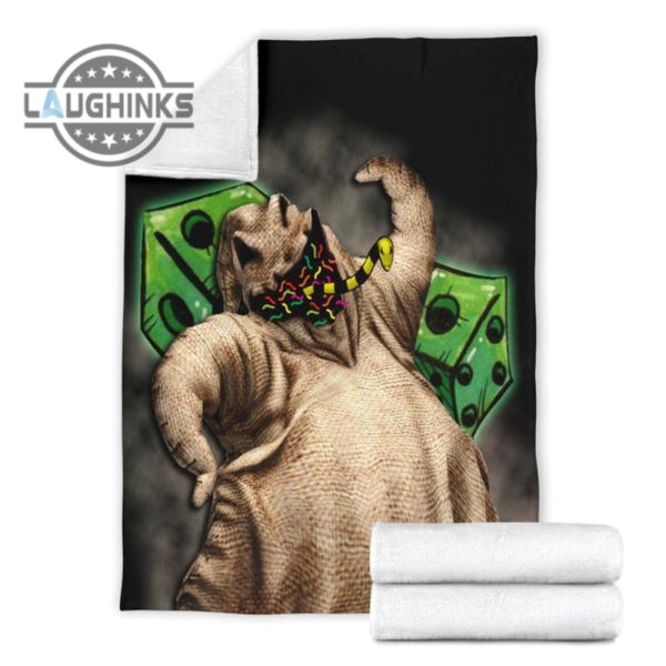 oogie boogie fleece blanket funny gift idea sherpa cozy plush throw blankets 30x40 40x50 60x80 room decor gift laughinks 1 3