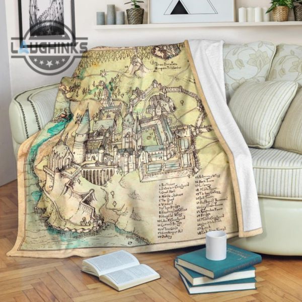 hogwarts map fleece blanket custom for harry potter fans sherpa cozy plush throw blankets 30x40 40x50 60x80 room decor gift laughinks 1 1