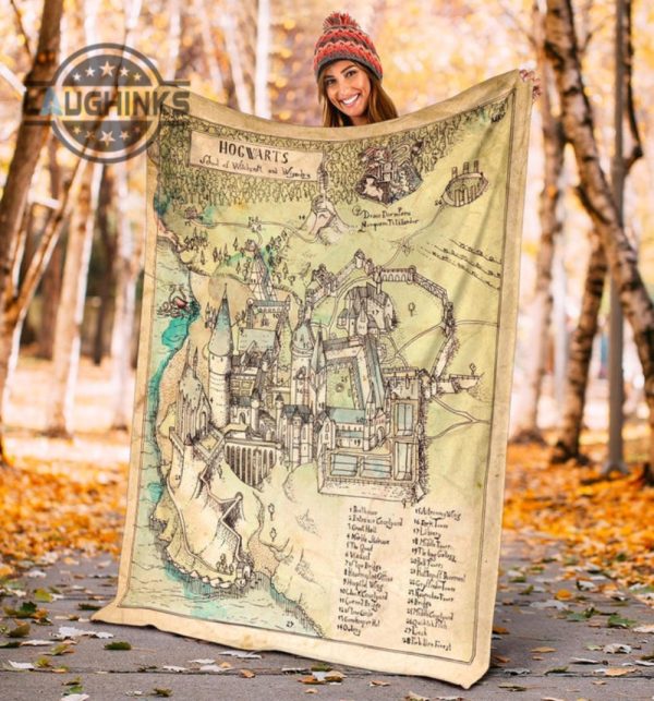 hogwarts map fleece blanket custom for harry potter fans sherpa cozy plush throw blankets 30x40 40x50 60x80 room decor gift laughinks 1 4