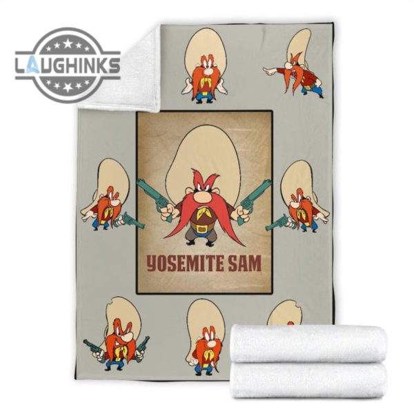 yosemite sam fleece blanket funny cartoon cowboy sherpa cozy plush throw blankets 30x40 40x50 60x80 room decor gift laughinks 1 6