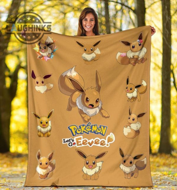 eevee fleece blanket for fan gift sherpa cozy plush throw blankets 30x40 40x50 60x80 room decor gift laughinks 1