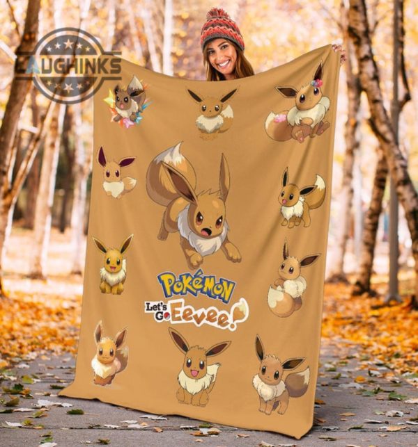 eevee fleece blanket for fan gift sherpa cozy plush throw blankets 30x40 40x50 60x80 room decor gift laughinks 1 4