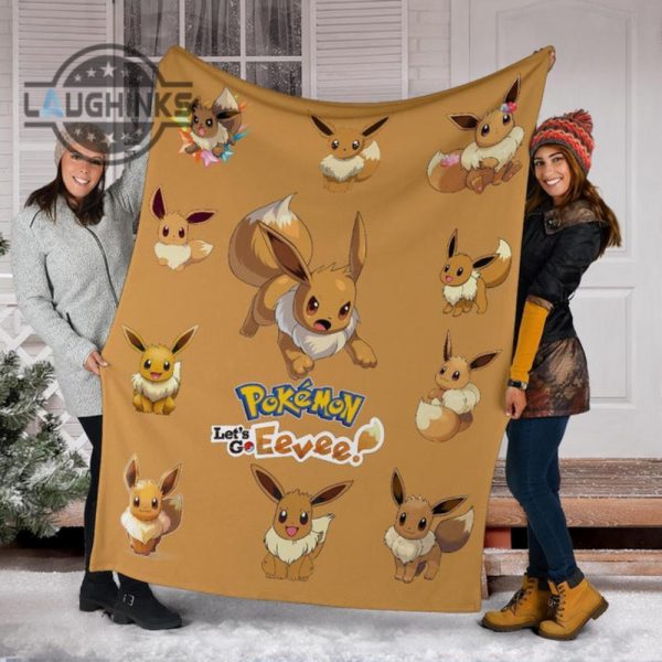 eevee fleece blanket for fan gift sherpa cozy plush throw blankets 30x40 40x50 60x80 room decor gift laughinks 1 5