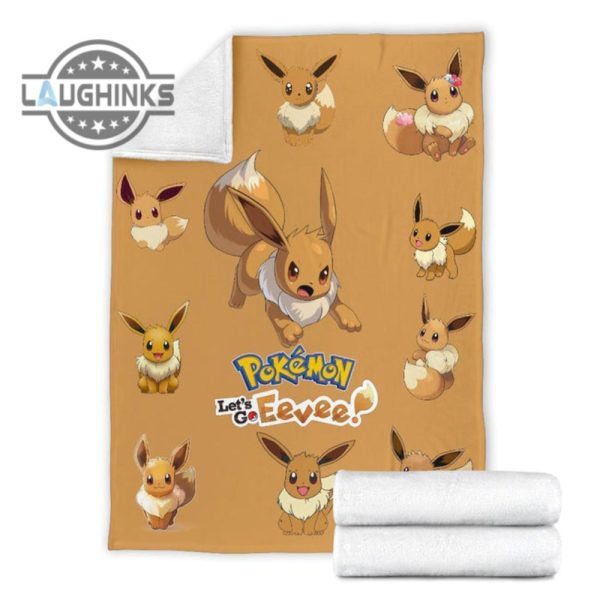 eevee fleece blanket for fan gift sherpa cozy plush throw blankets 30x40 40x50 60x80 room decor gift laughinks 1 6