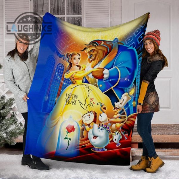 beauty and the beast fleece blanket gift idea sherpa cozy plush throw blankets 30x40 40x50 60x80 room decor gift laughinks 1 5