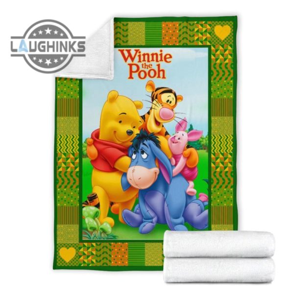 cute winnie the pooh fleece blanket gift idea sherpa cozy plush throw blankets 30x40 40x50 60x80 room decor gift laughinks 1 3